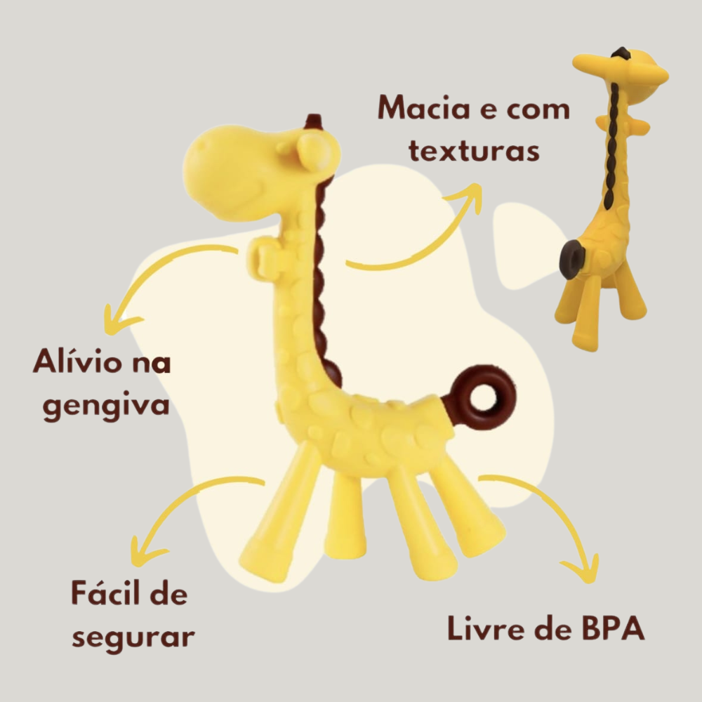 Mordedor Bebê Silicone Calmante  Giraffa