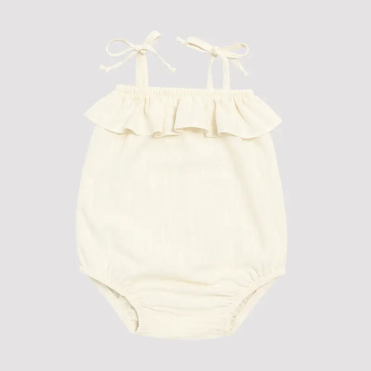 Body Âmbar Algodão Menina Babado Cream