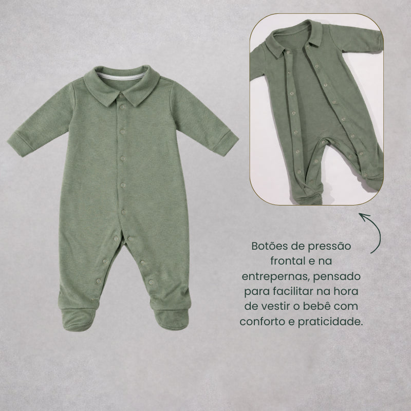 Kit 3 peças saída maternidade bear vintage green