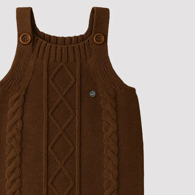 Jardineira Tricot Bebê Confort Brown