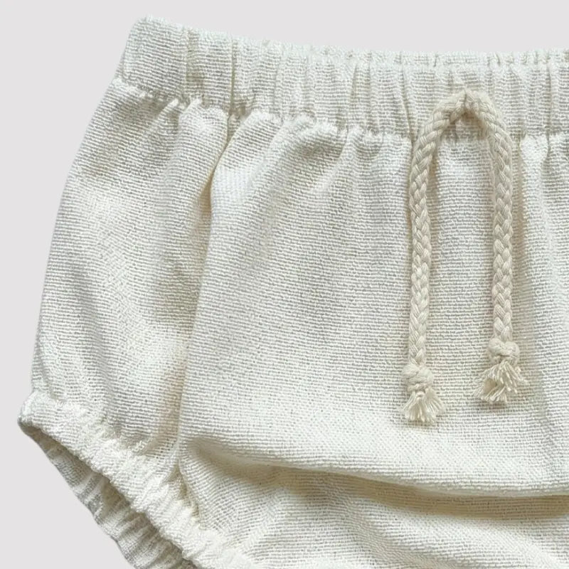 Tapa Fralda Bebê em Linho Off White