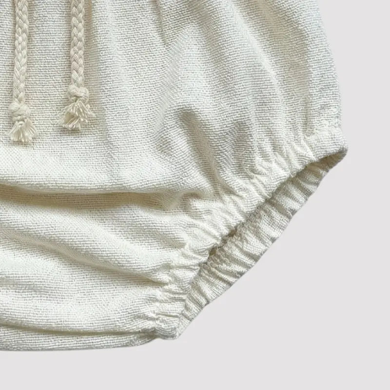 Tapa Fralda Bebê em Linho Off White