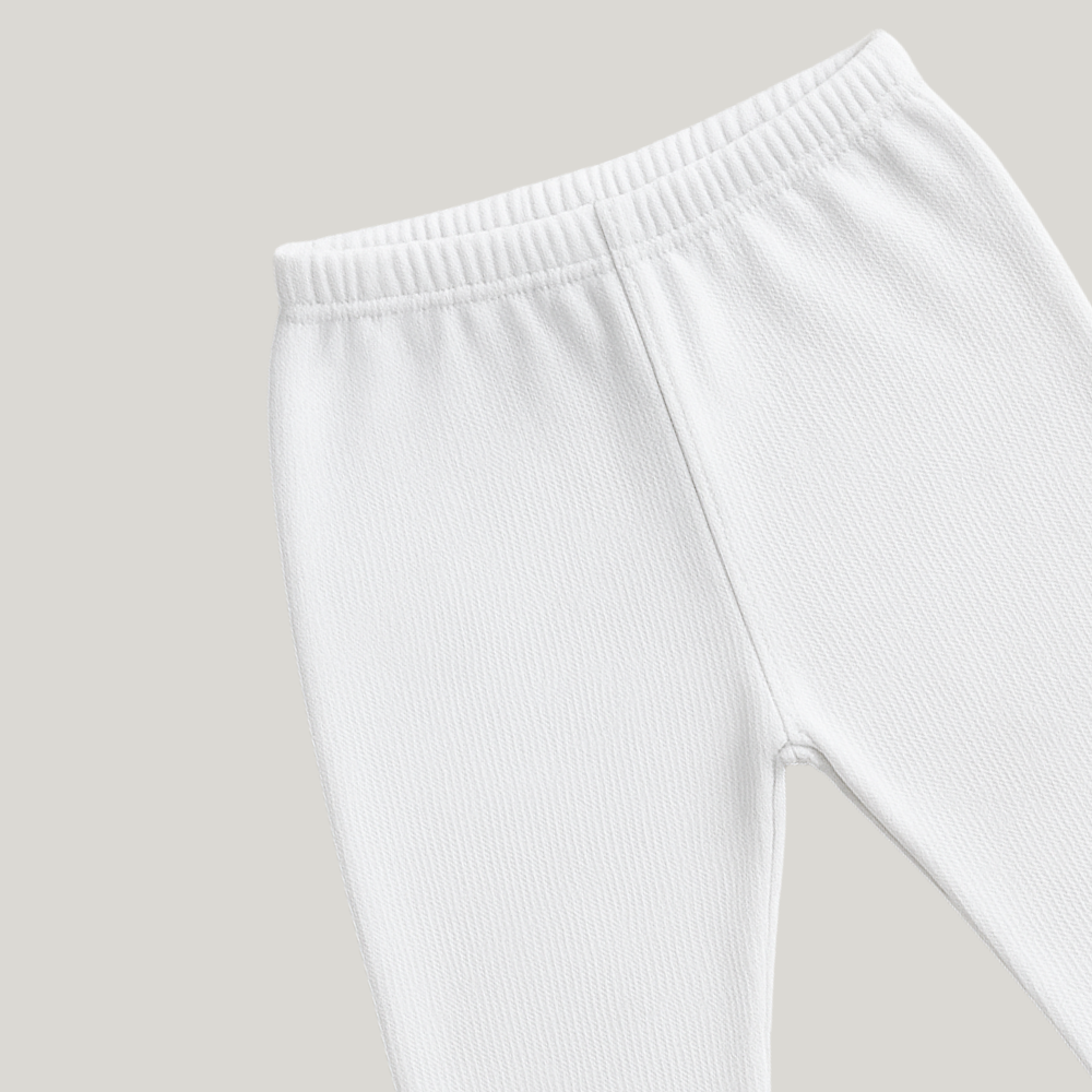 Calça Bebê Algodão Com Pezinho White