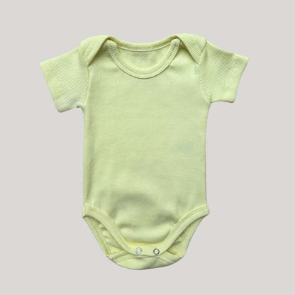 Body Bebê Basic Canelado Amarelo