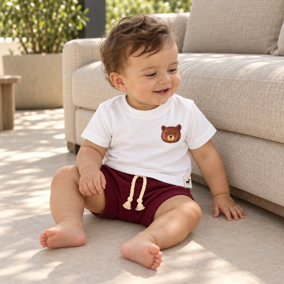Conjunto Bebê Style Bear Bordo