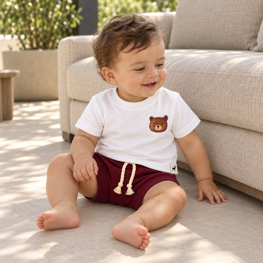 Conjunto Bebê Style Bear Bordo