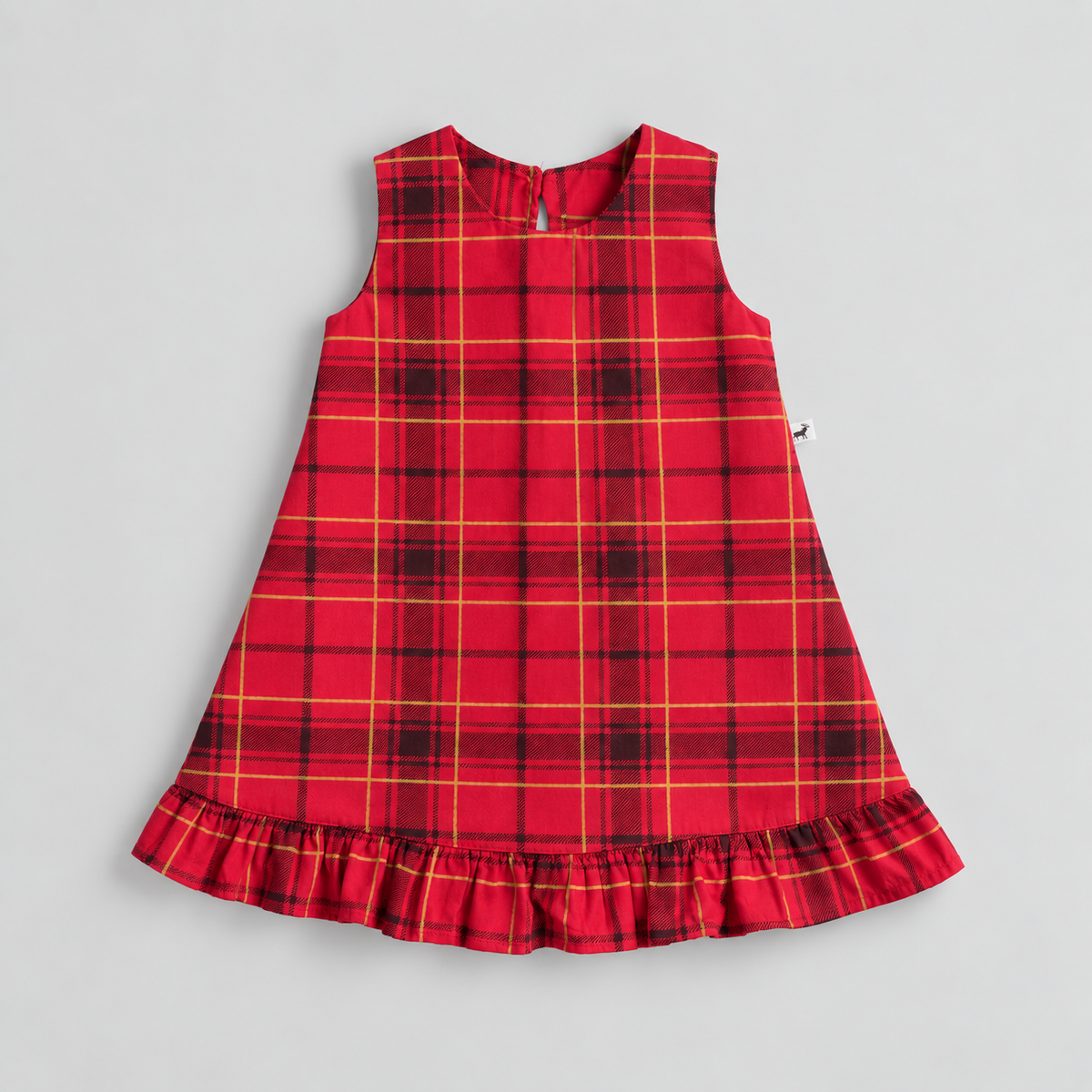 Vestido Infantil Algodão Petite Natal Xadrez Red