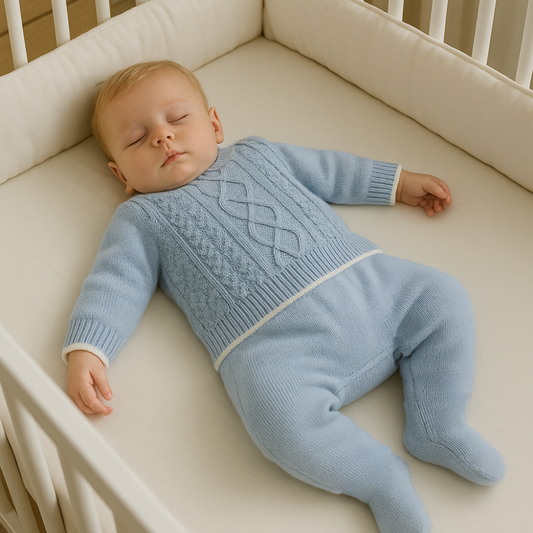 Macacão Bebê Recém Nascido Tricot Blue