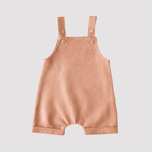 Jardineira Bebê Leif Linho Salmão