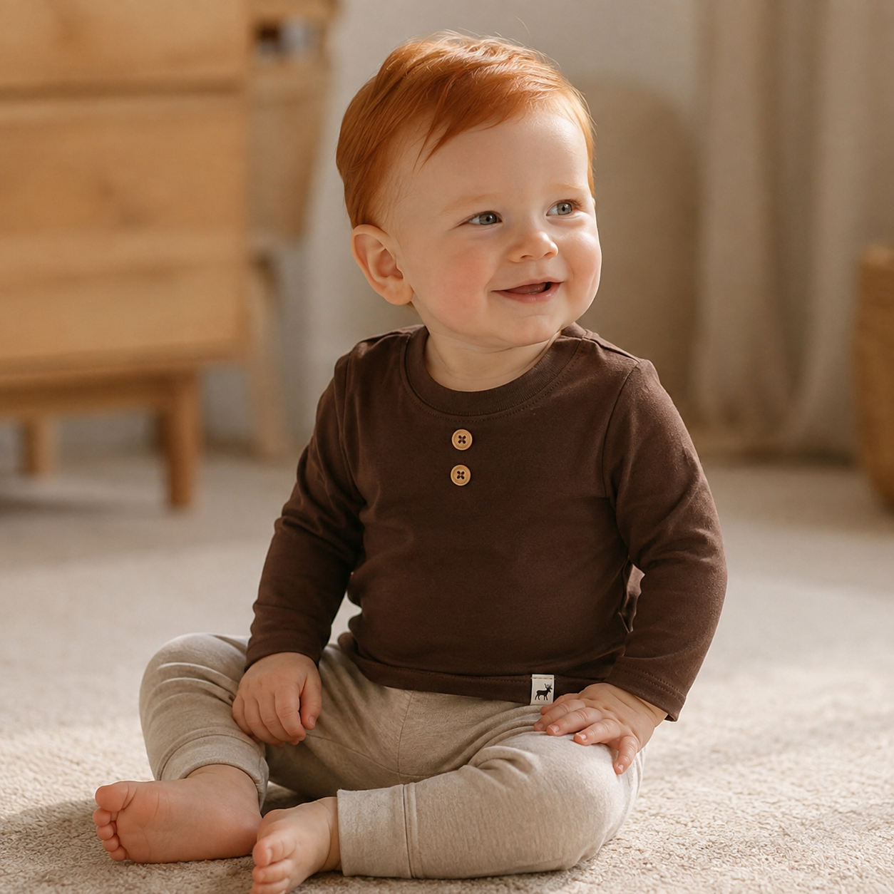 Camisa Buttons Mocha Longo