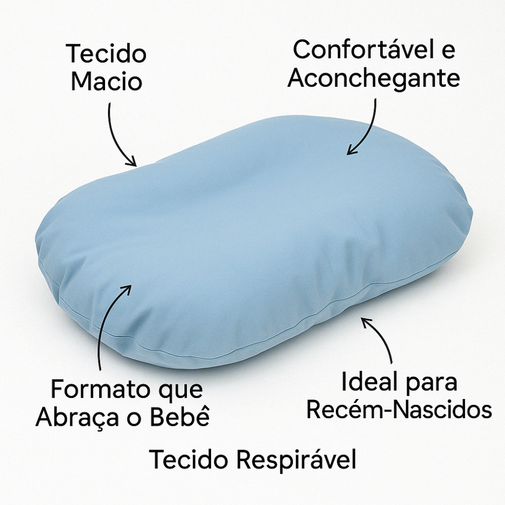Ninho Casulinho Bebe Sensorial Algodao Anti Alergico Azul