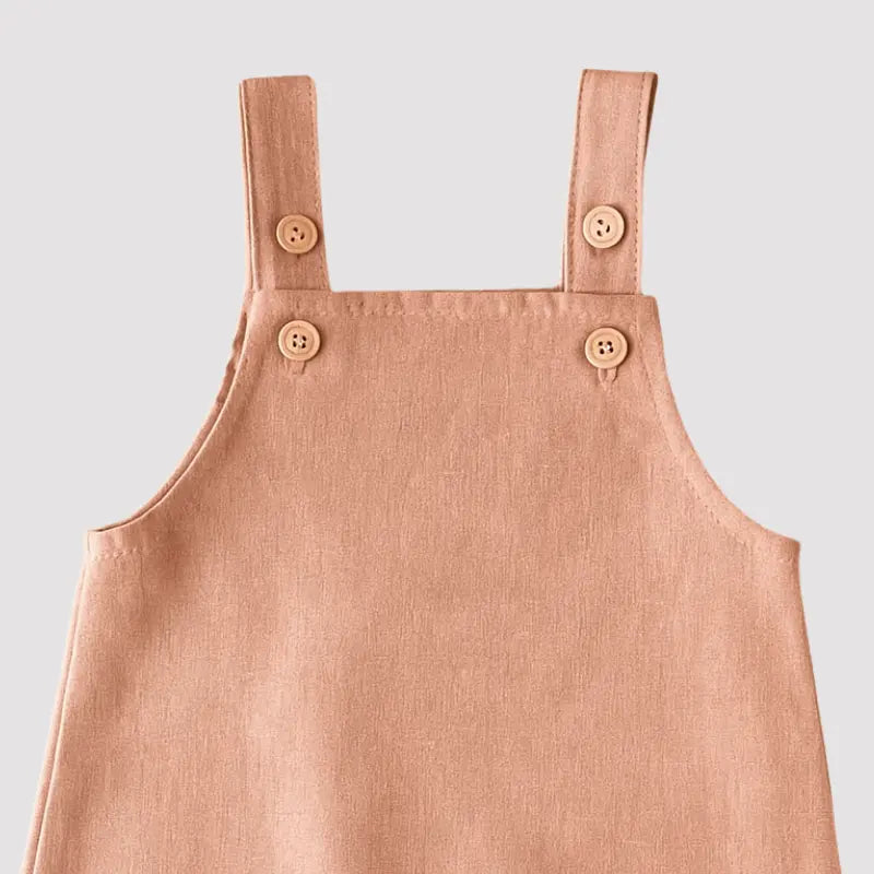 Jardineira Bebê Leif Linho Salmão