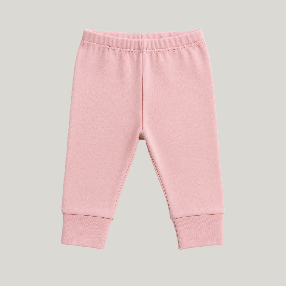Calça Bebê Recém Nascido Algodão Vira Pezinho Rosa