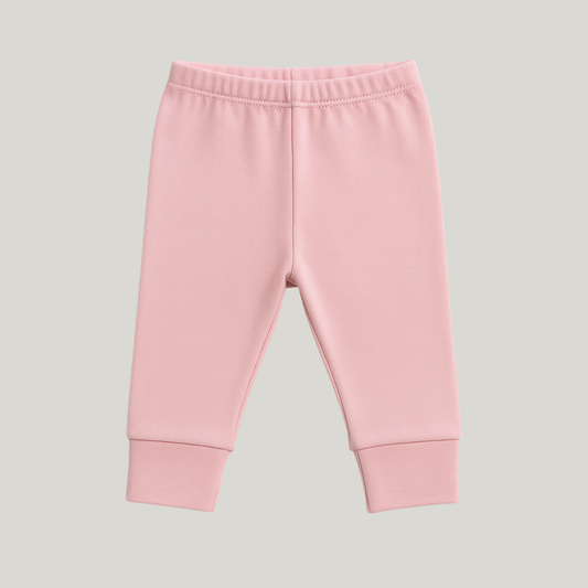 Calça Bebê Recém Nascido Algodão Vira Pezinho Rosa