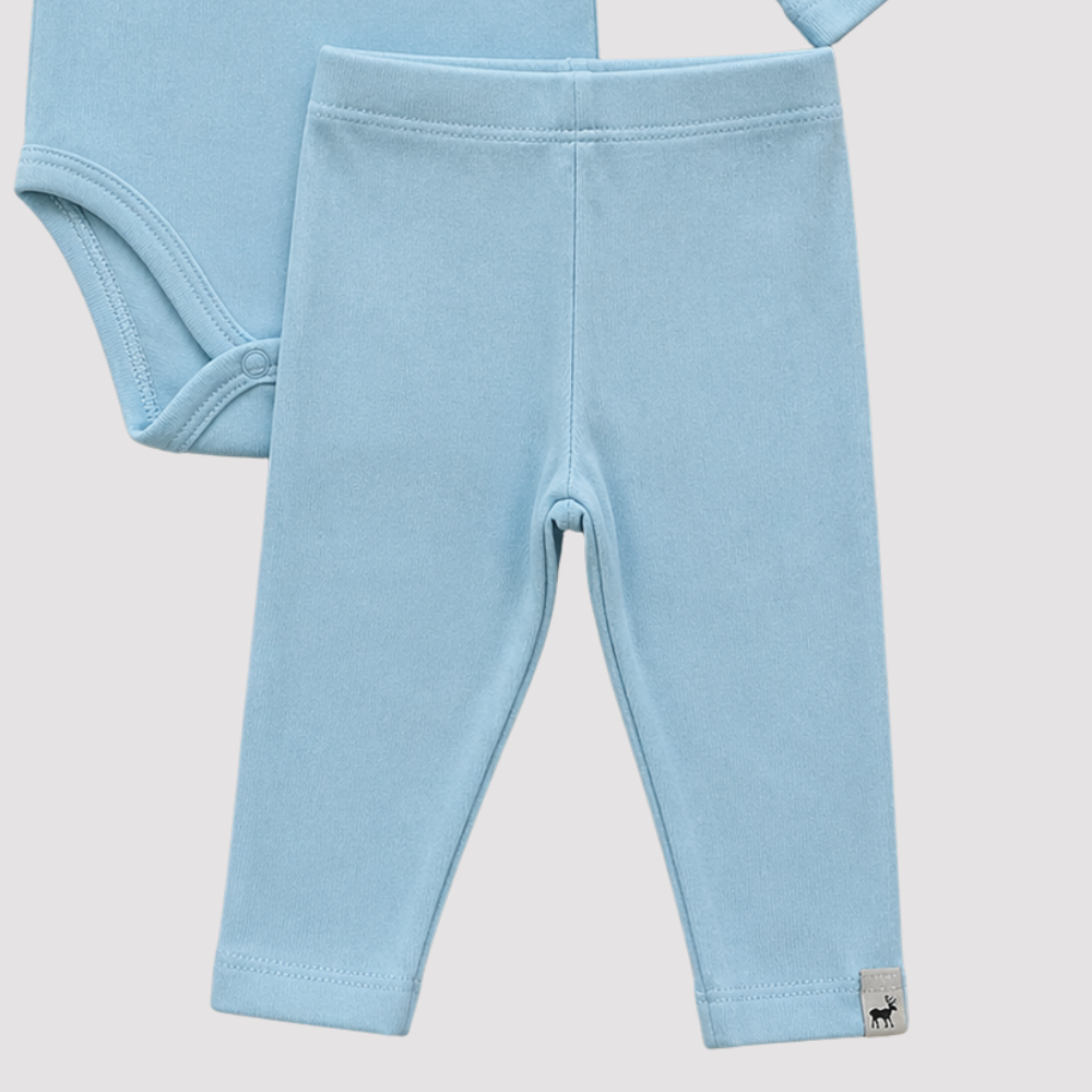 Conjunto Orgânic Algodão Longo Baleia Azul