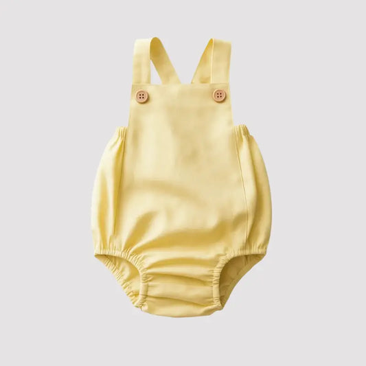 Romper Bebê Tradicional Linho Amarelo