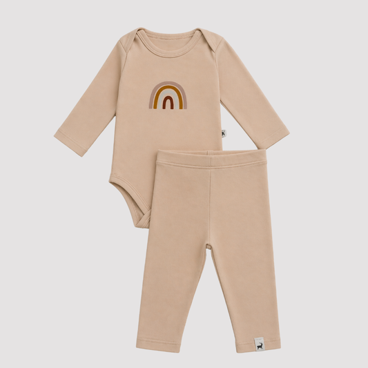 Conjunto Orgânic Algodão Rainbow Bege