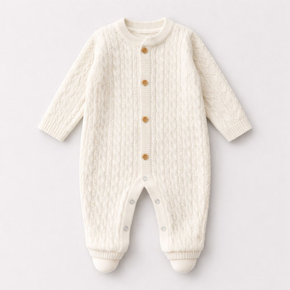 Kit 2 peças Saida Maternidade Tricot Buttons Off White