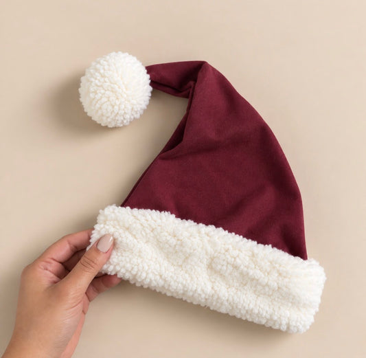Gorro Bebê Natal Bordo