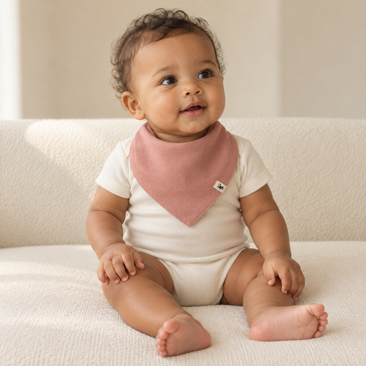 Babador Bebê Linho Rosa