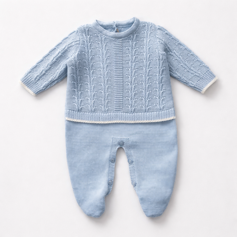 Kit 3 Peças Saída Maternidade Sage Blue