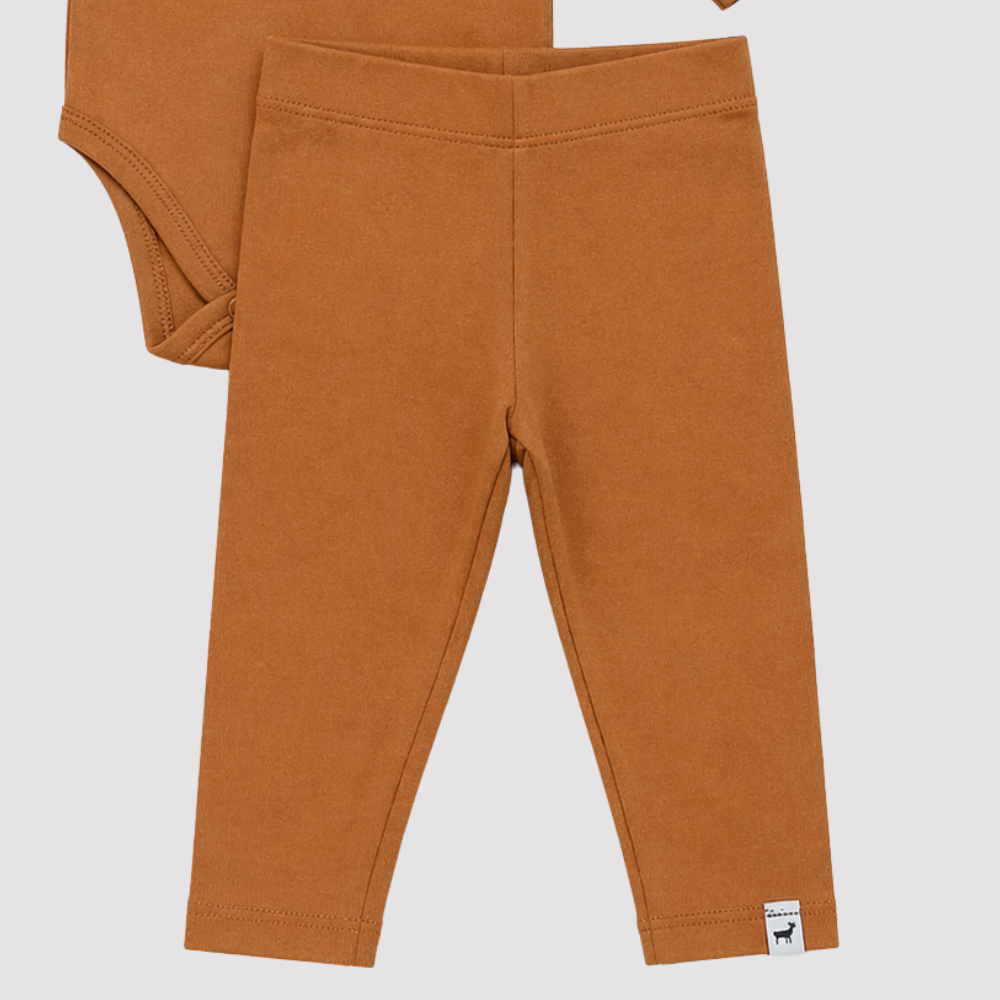 Conjunto Orgânic Algodão Lemon Longo Mostarda