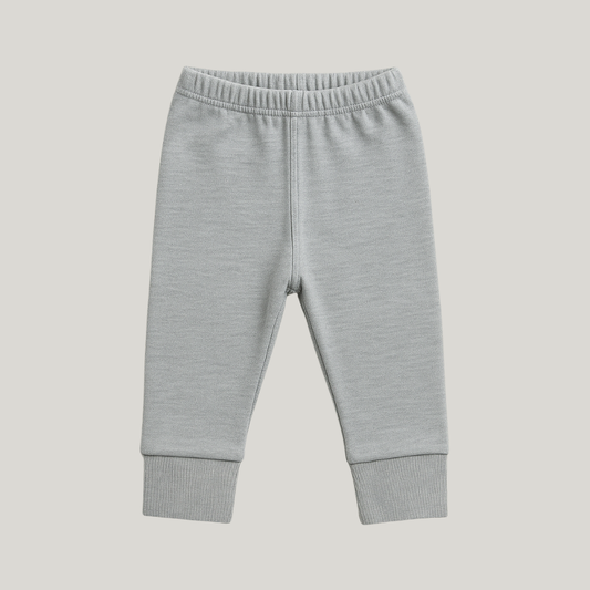 Calça Bebê Recém Nascido Algodão Vira Pezinho Cinza