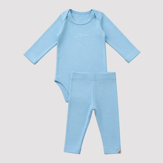 Conjunto Orgânic Algodão Ocean Longo Azul