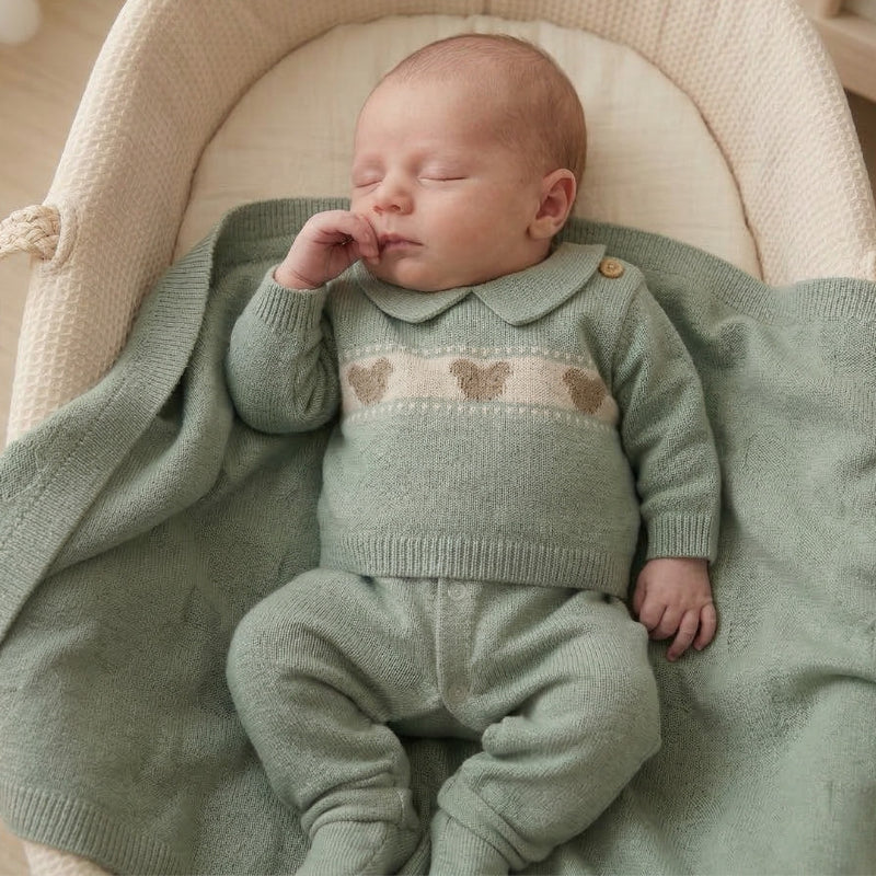 Kit 3 peças saída maternidade bear vintage green