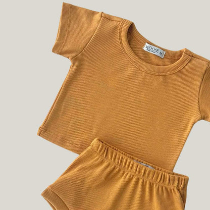 Conjunto Bebê Fresh Canelado Mostarda
