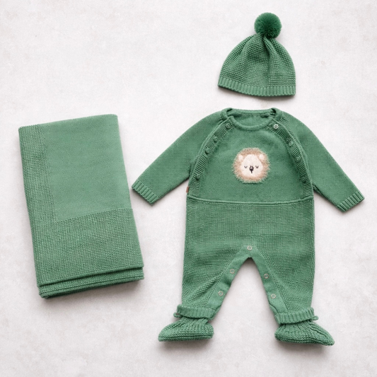 Kit Saída Maternidade Tricot Lion Green