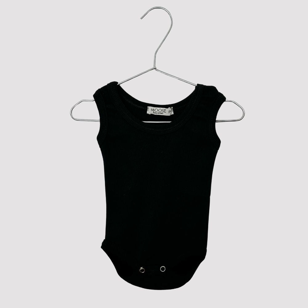 Body Bebê Canelado Regata Black