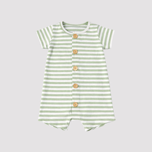 Macacão Bebê LifeStyle Curto Listras Menta