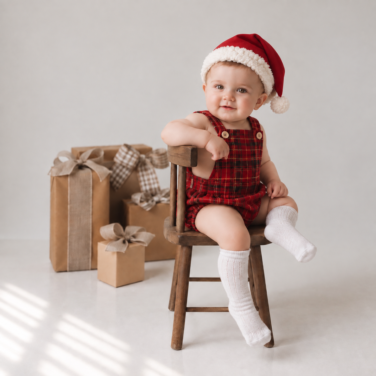 Pelele navideño vintage rojo para bebé