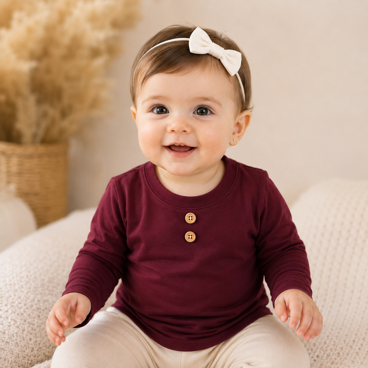 Camisa Buttons Bordo Longo