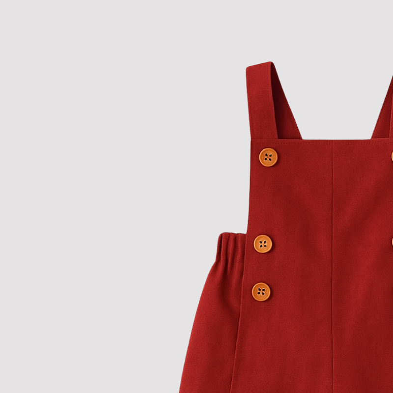 Jardineira Infantil Bebê Unissex Linho Red