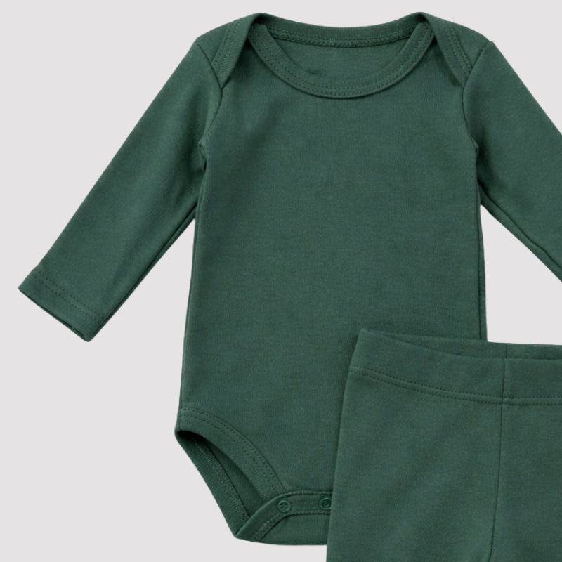 Conjunto Bebê Algodão Organic Longo Musgo
