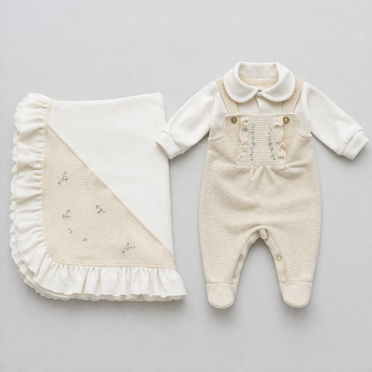 Kit 2 peças Saida Maternidade Serena Flowers Cream