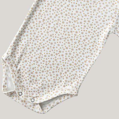 Body Bebê Floral Bege