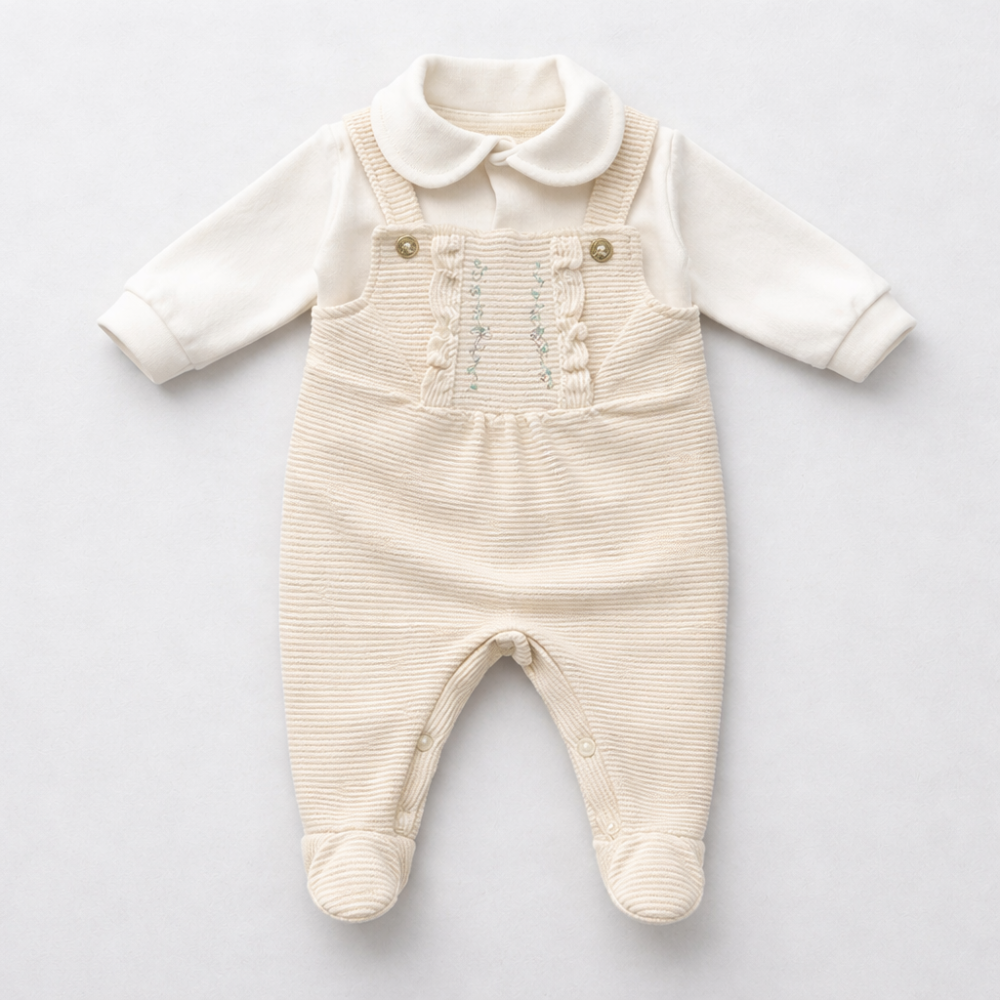 Kit 2 peças Saida Maternidade Serena Flowers Cream