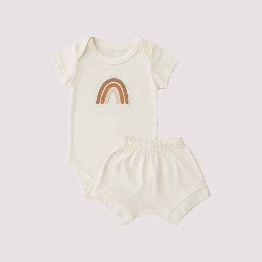 Conjunto Bebê Algodão Arco Iris Off White