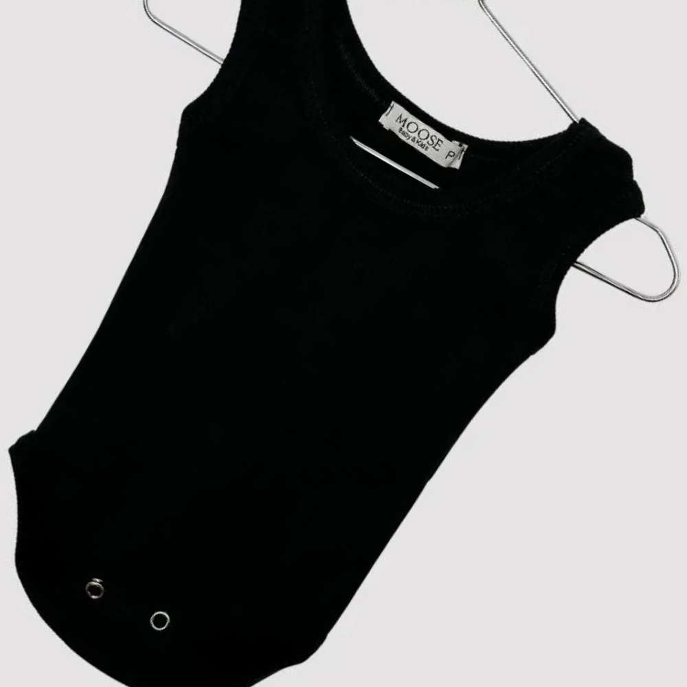 Body Bebê Canelado Regata Black