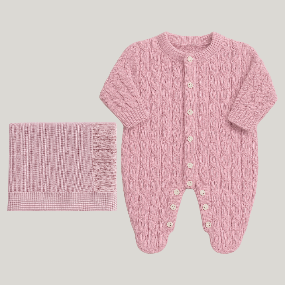Kit Saída Maternidade Menina Tricot 2 Peças Lawrence Rose