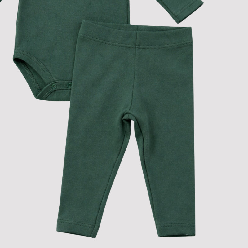Conjunto Bebê Algodão Organic Longo Musgo