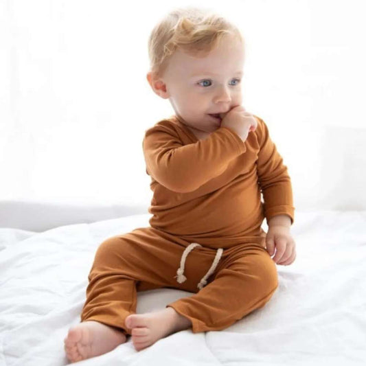Conjunto Bebê Termic Moletinho Caramelo Unissex