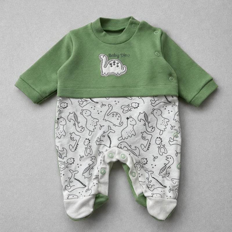 Macacão Recém Nascido Dino Green