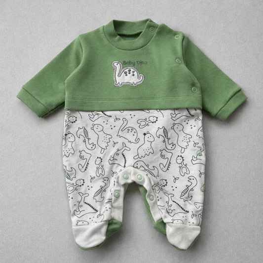 Macacão Recém Nascido Dino Green
