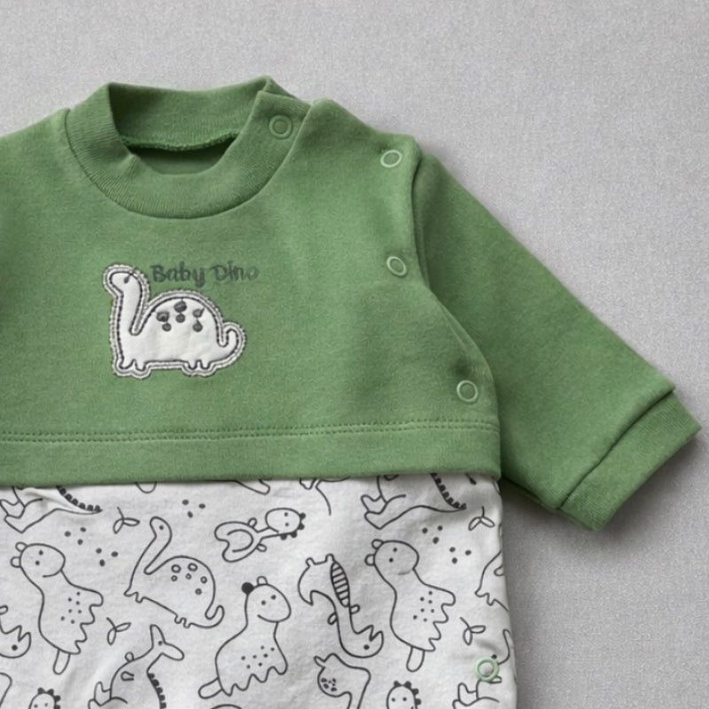 Macacão Recém Nascido Dino Green