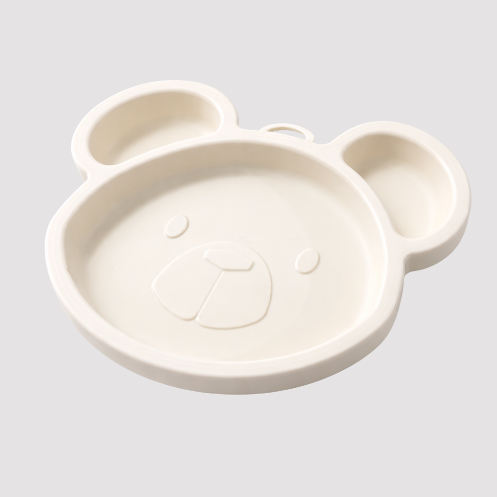Prato Bebê Introdução Alimentação  Bear Creme