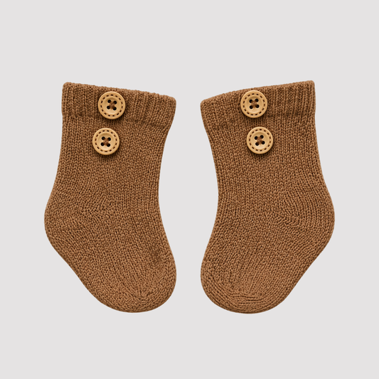 Meia Bebê Buttons Brown